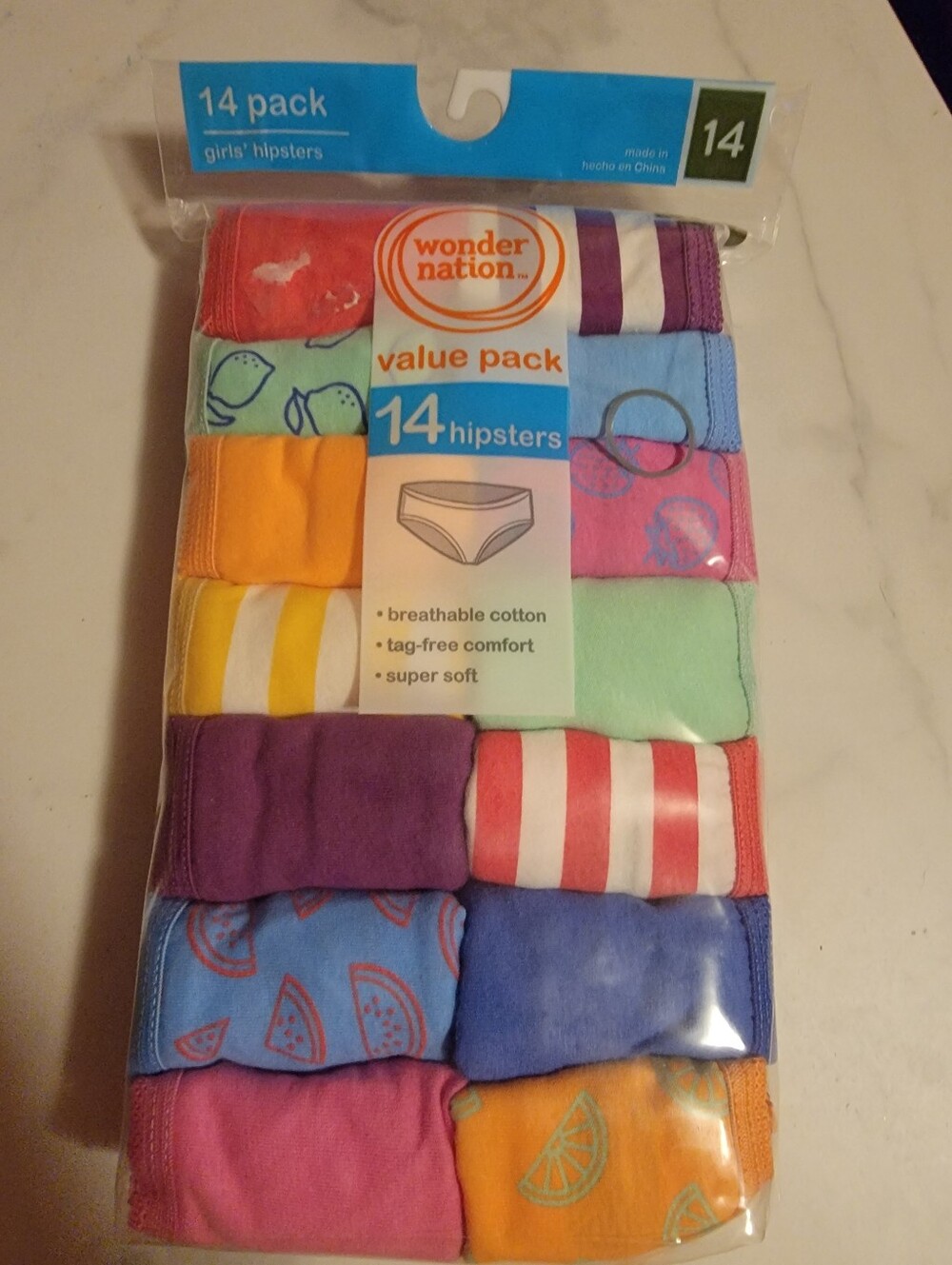 wonder nation Girls' Hipsters 14-Pack - Multi Color Assortment